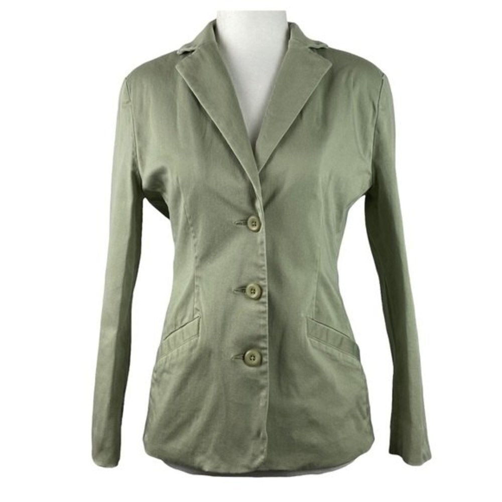 L.L Bean Womens Blazer Size 6P Light Green Button Front Ladies Top Blazer - Picture 1 of 8